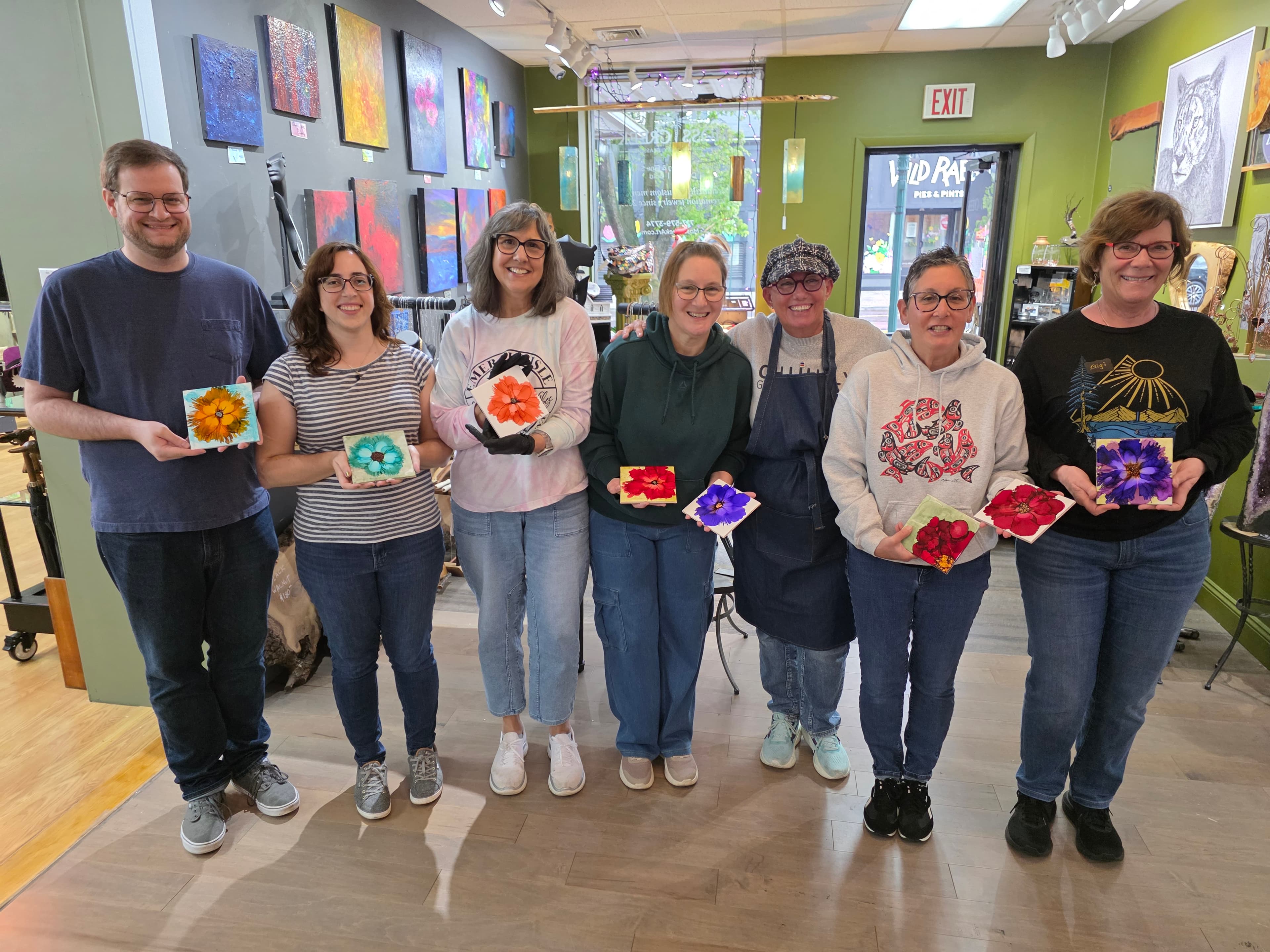 Finished student projects from Moss Creek Art classes