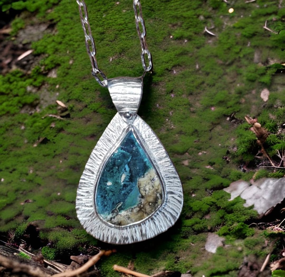Cremation Teardrop Pendant by Moss Creek Art