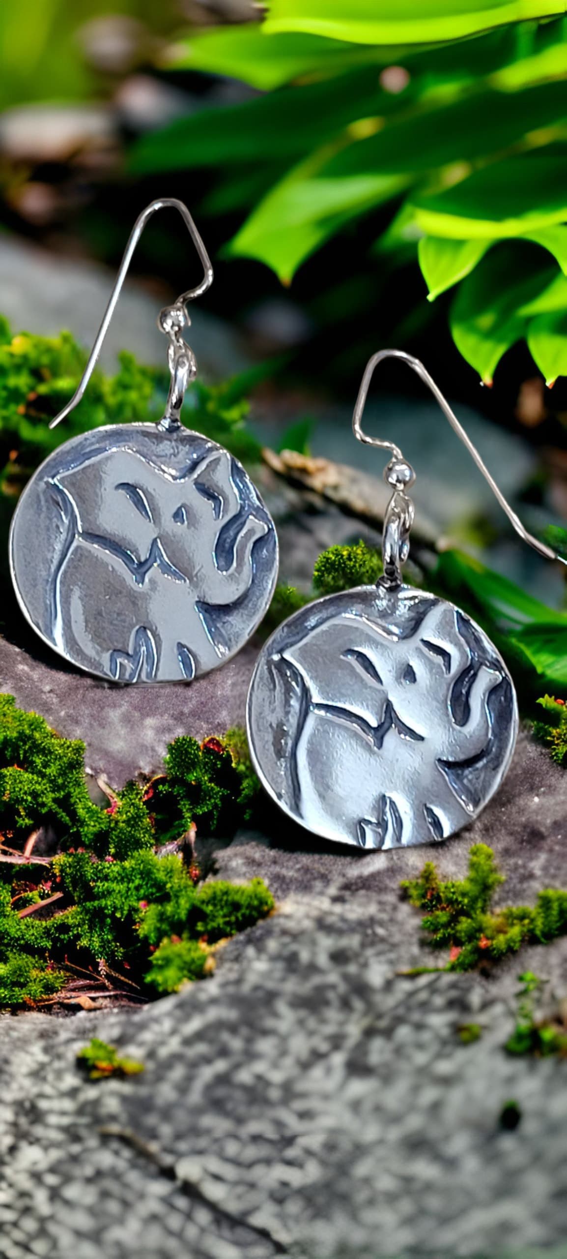 Elephant Earrings by Moss Creek Art