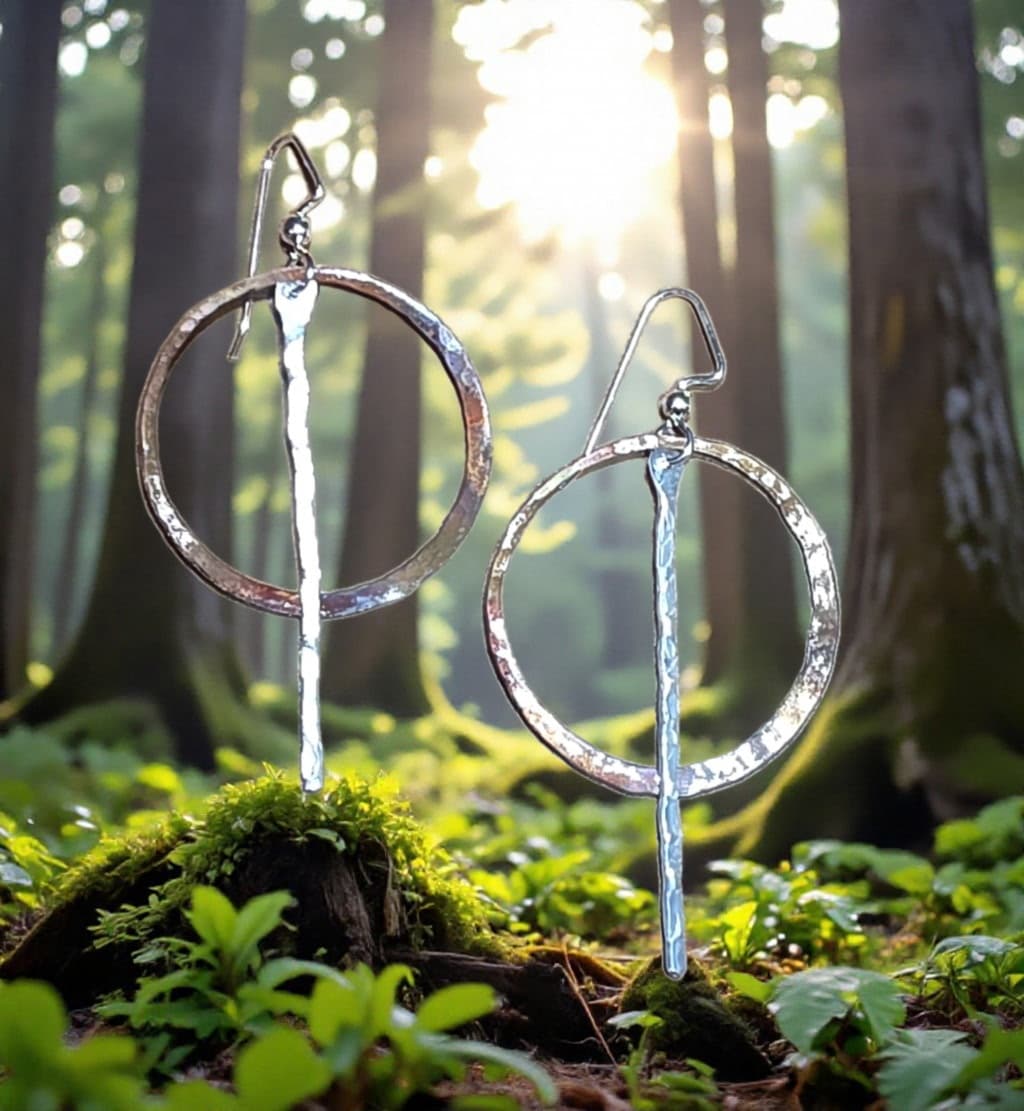 Copper + Aluminum + Sterling Earwires by Moss Creek Art