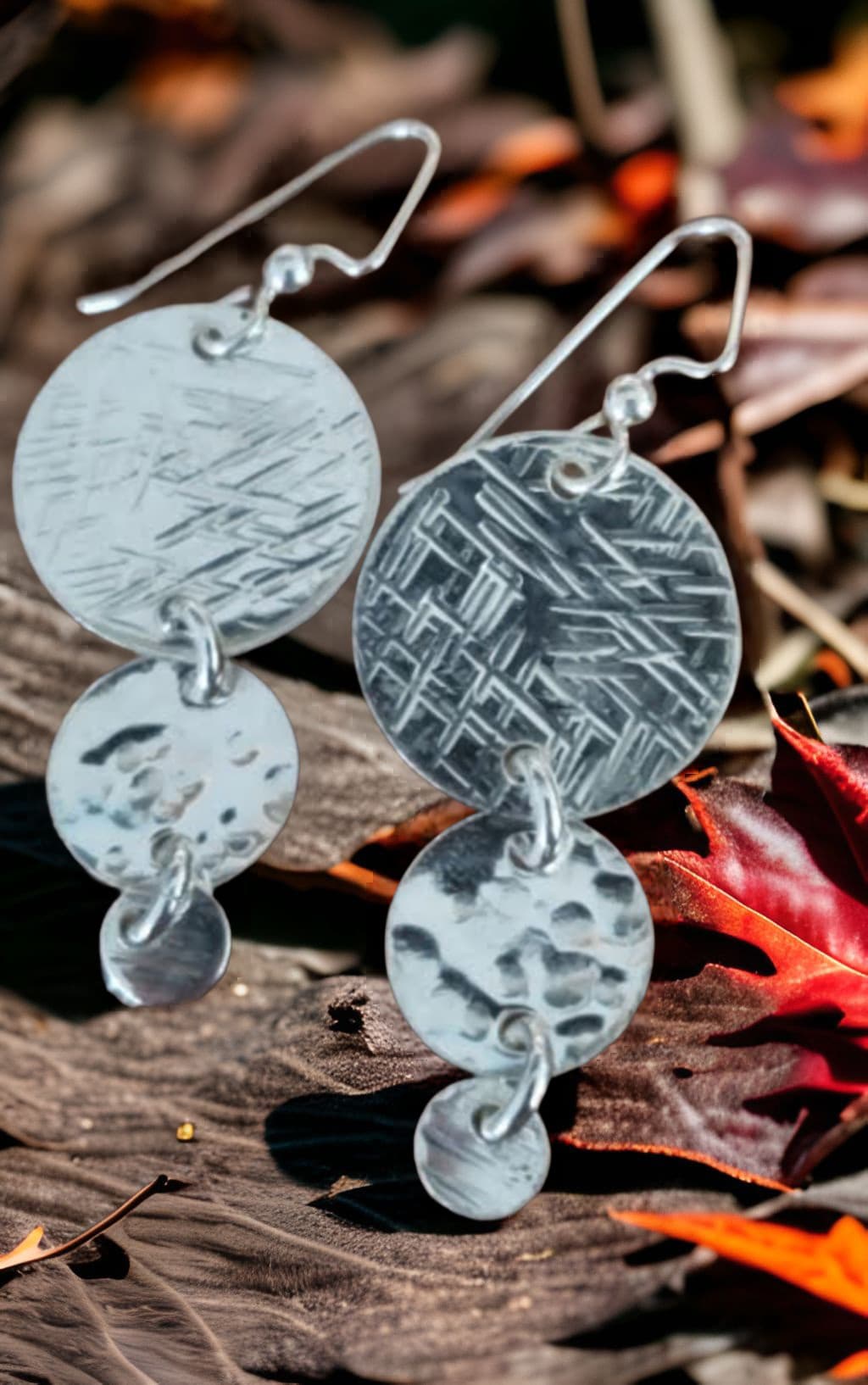 Three Disc Earring by Moss Creek Art