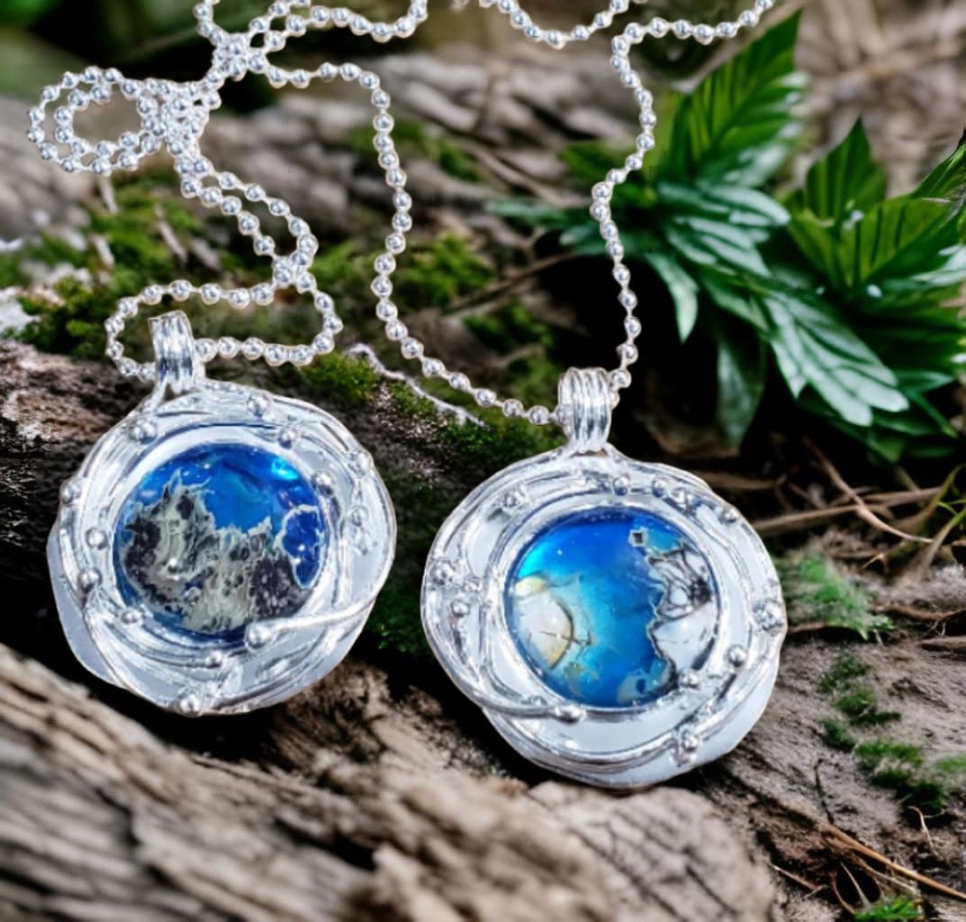 Cremation Galaxy Pendant by Moss Creek Art