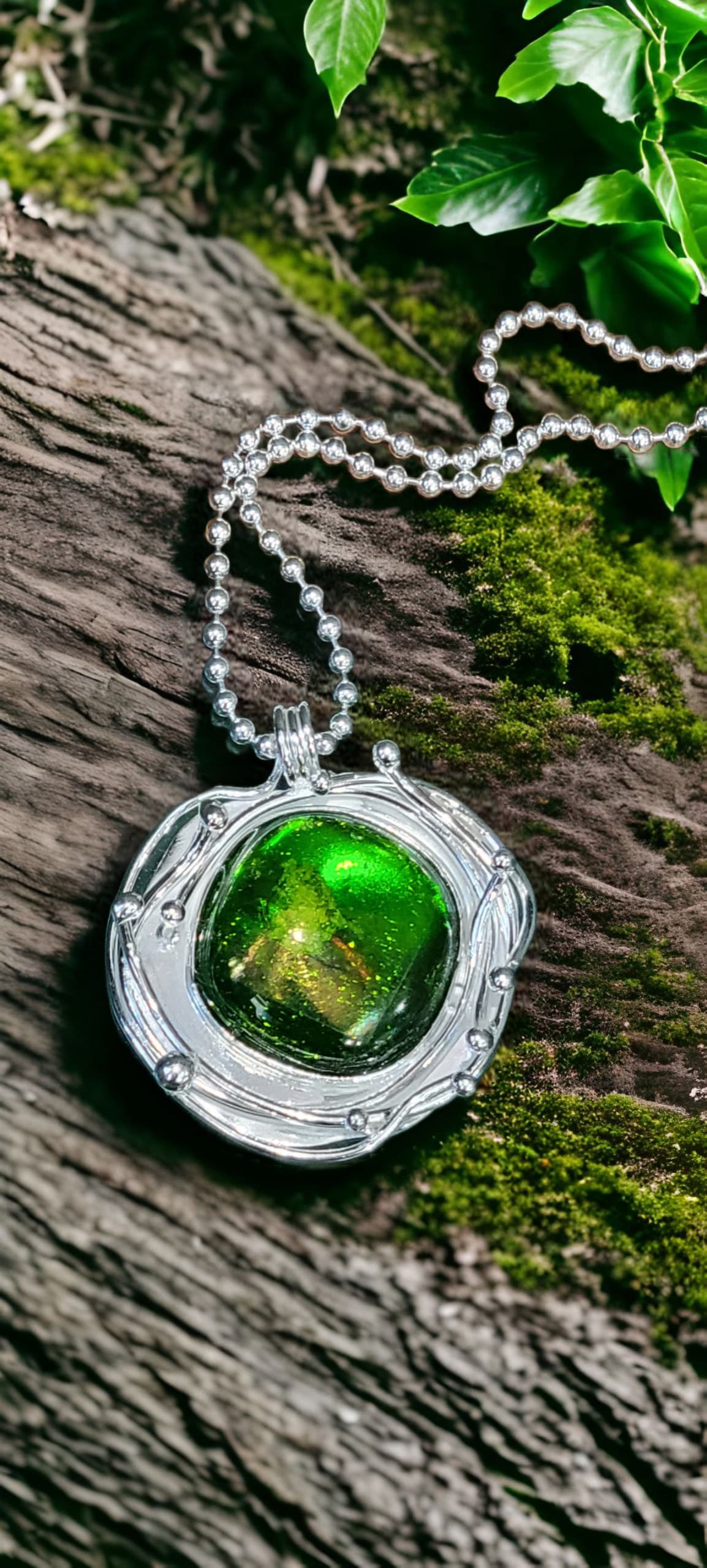 Cremation Galaxy Pendant by Moss Creek Art