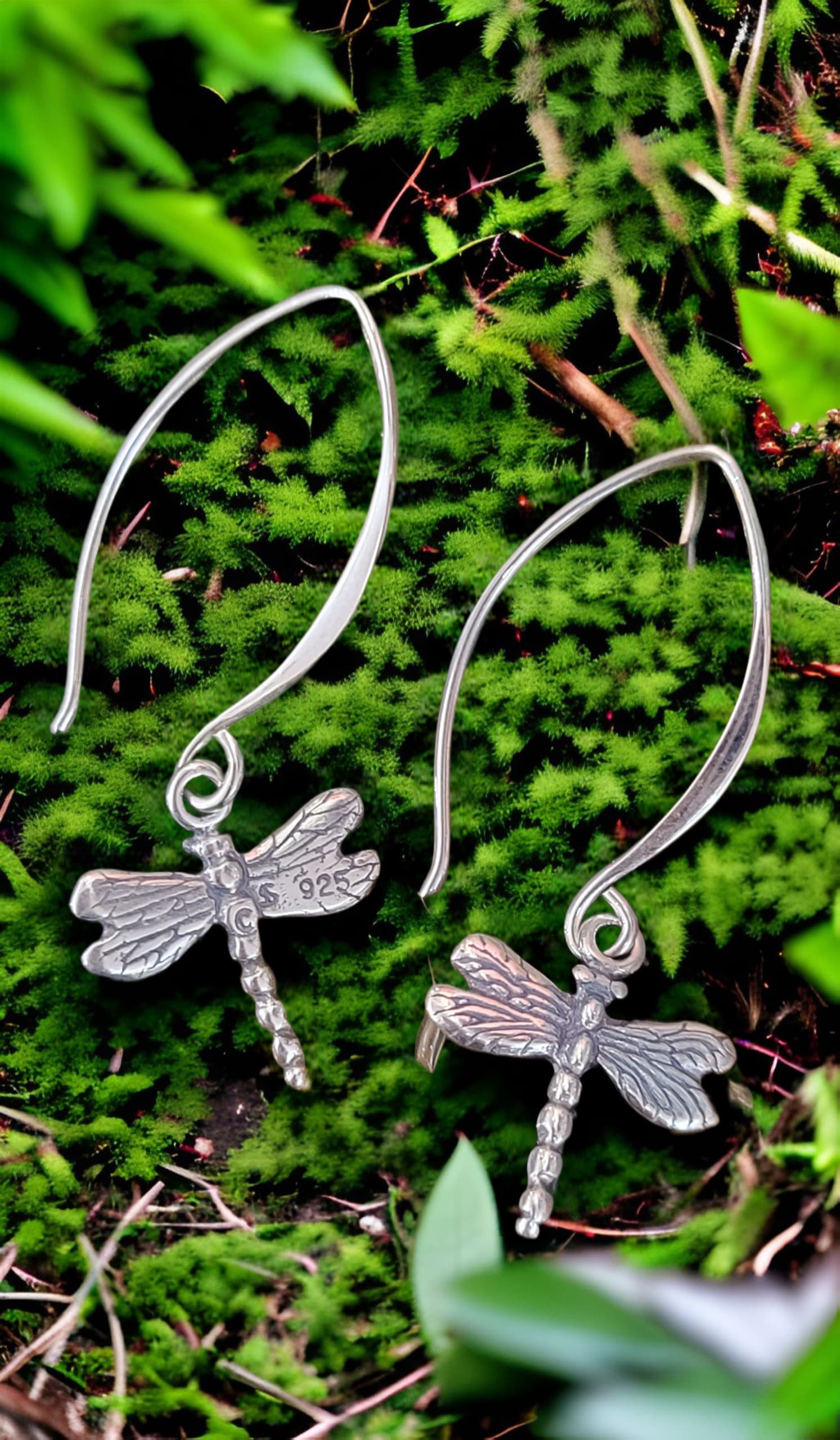 Dragonfly Charm Earrings by Moss Creek Art