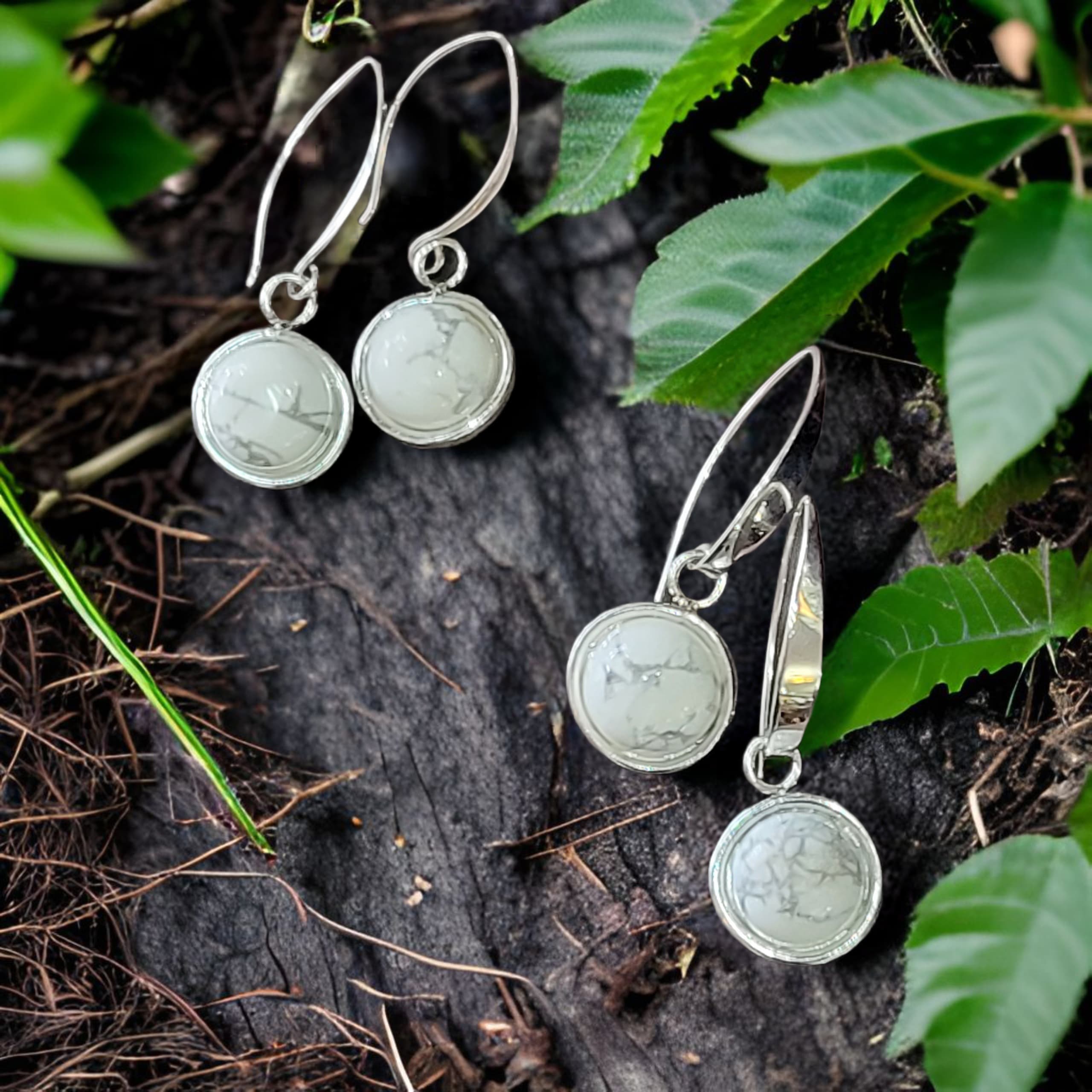 Howlite Earrings by Moss Creek Art
