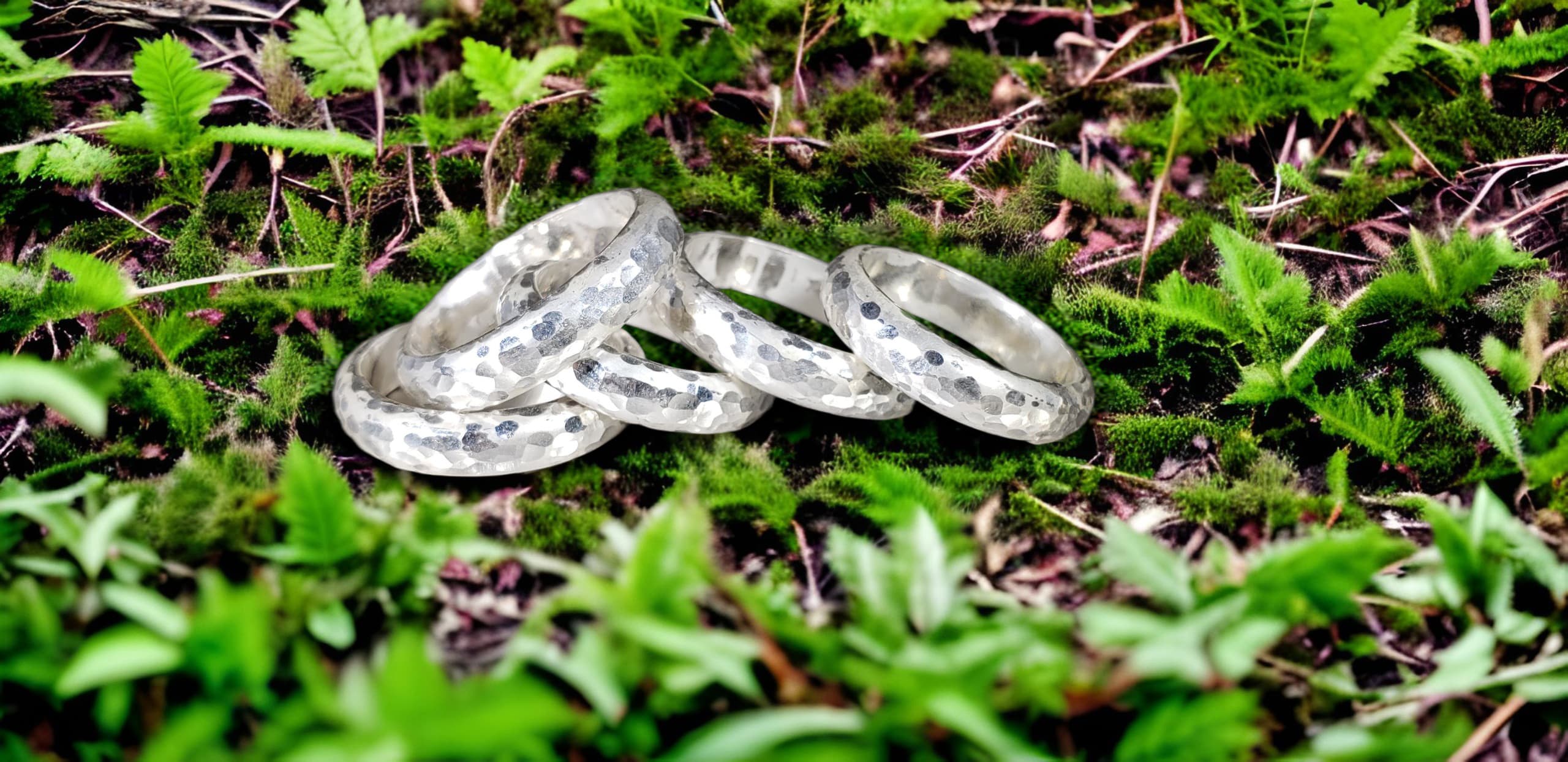 Sterling Hammered Band by Moss Creek Art