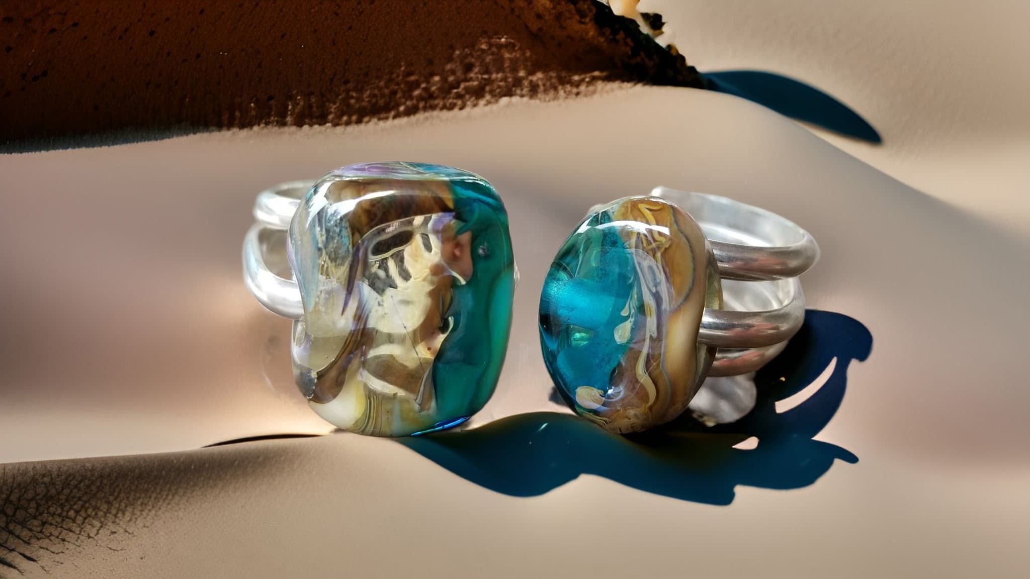Torch-Fired Glass Ring by Moss Creek Art