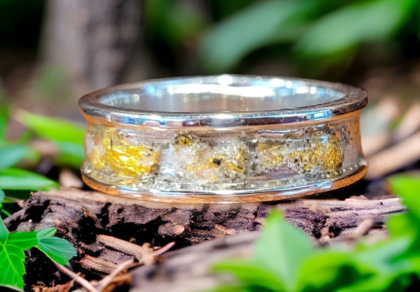 Cremation 14K Channel Ring Custom by Moss Creek Art