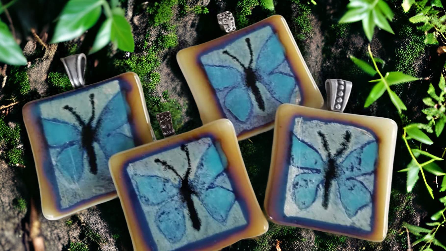 Butterfly Pendant by Moss Creek Art