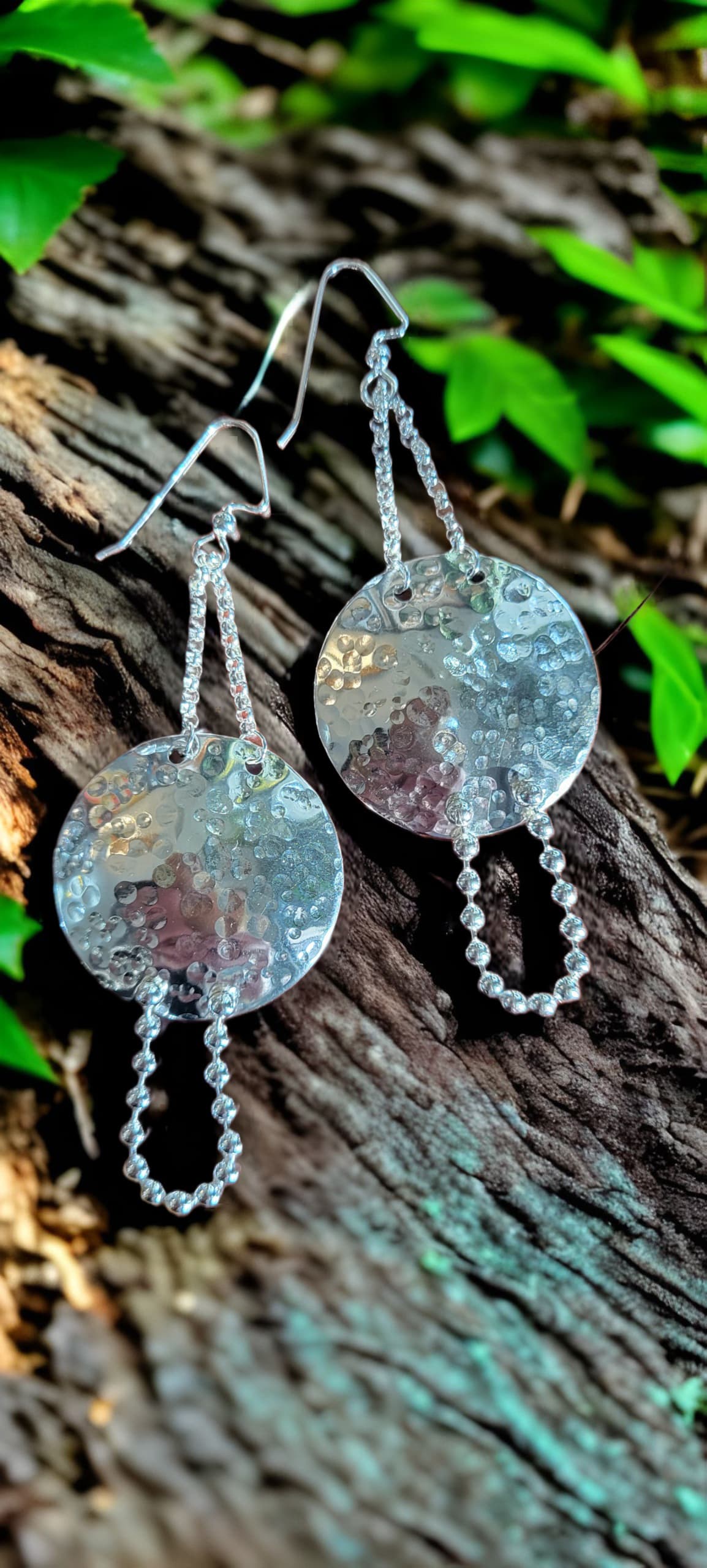 Circular Chain Earrings by Moss Creek Art