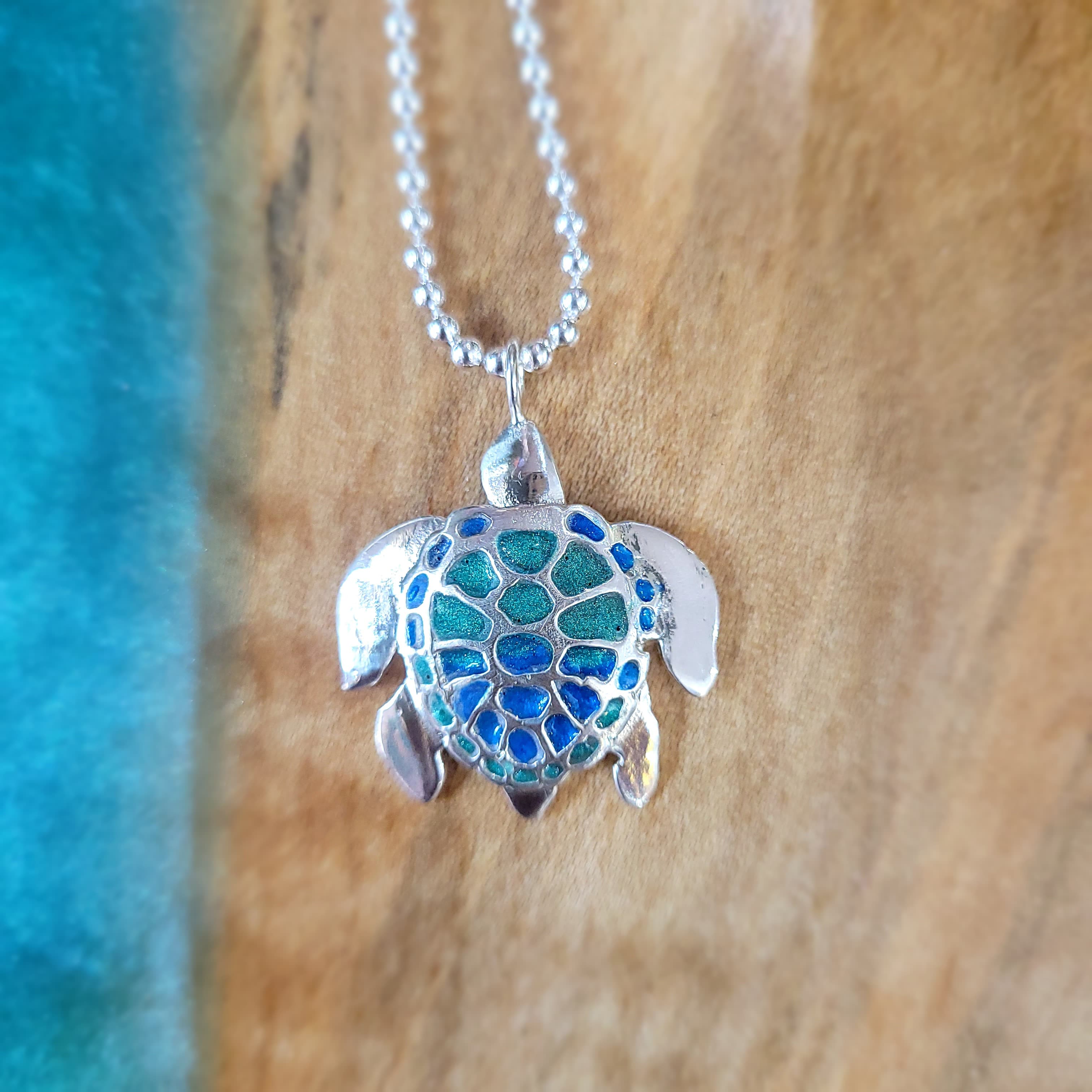 Sea Turtle Charm Necklace by Moss Creek Art