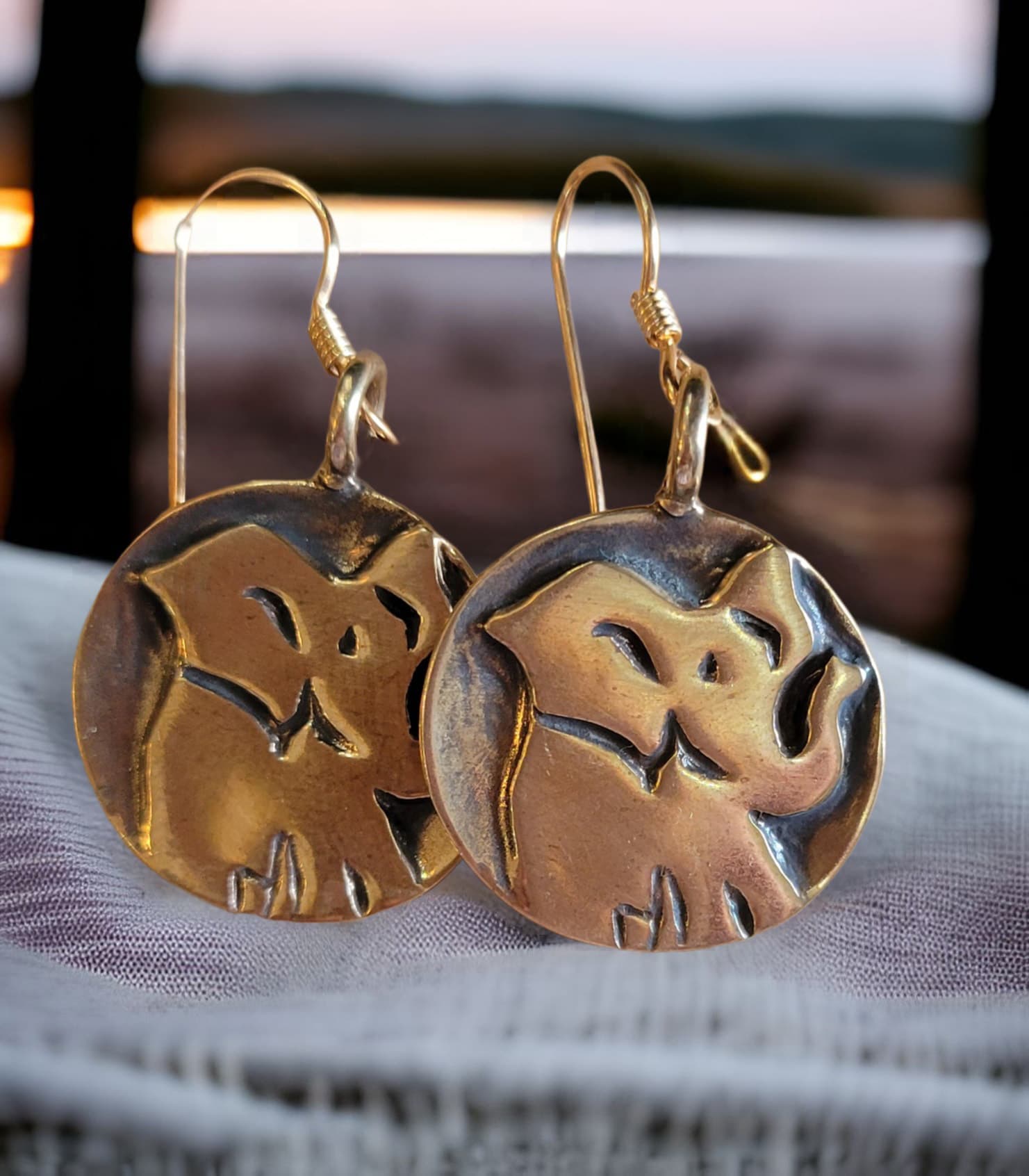Elephant Earrings by Moss Creek Art