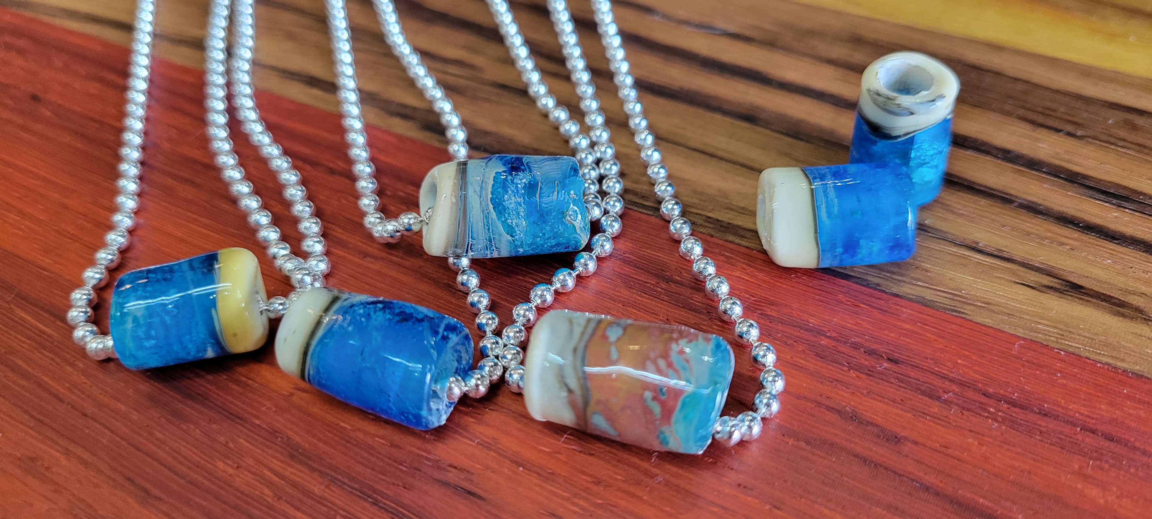 Cremation Long Bead Necklace by Moss Creek Art