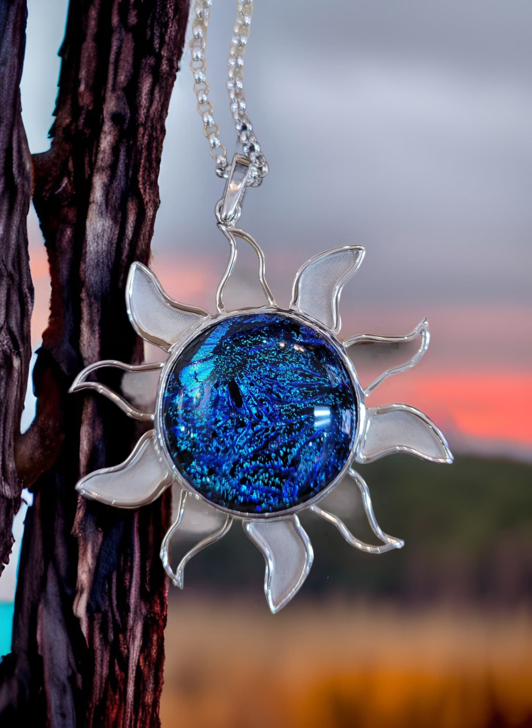 Sunburst Pendant Necklace by Moss Creek Art