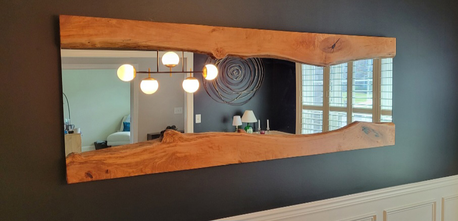 Moss Creek Art custom work: Live Edge Mirror