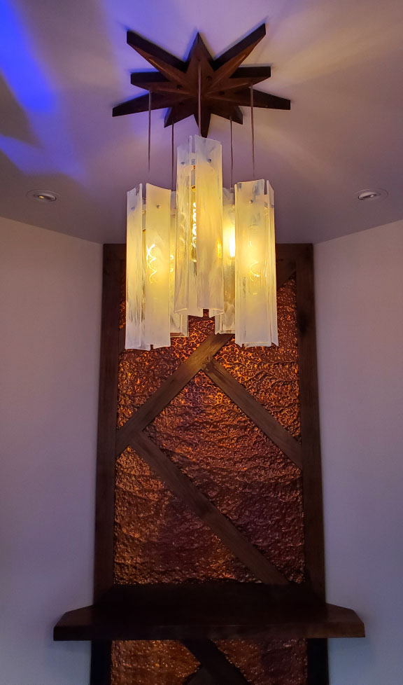 Moss Creek Art custom work: Stevenson wine light
