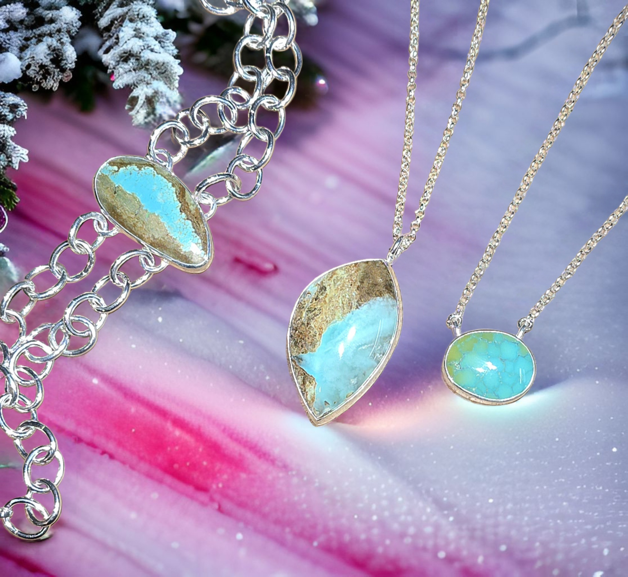 Moss Creek Art custom work: Turquoise set xmas PD