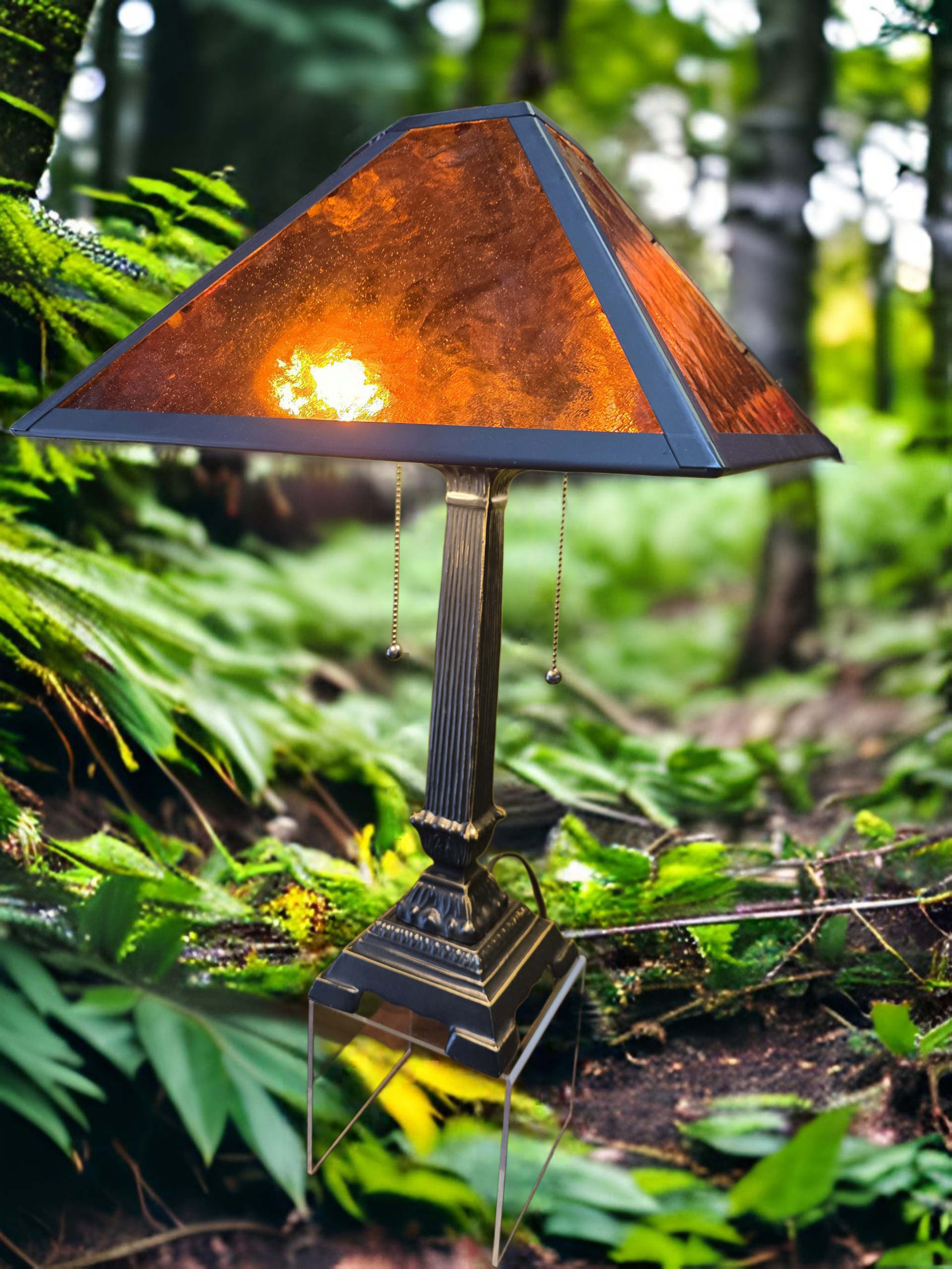 Moss Creek Art custom work: amber lamp