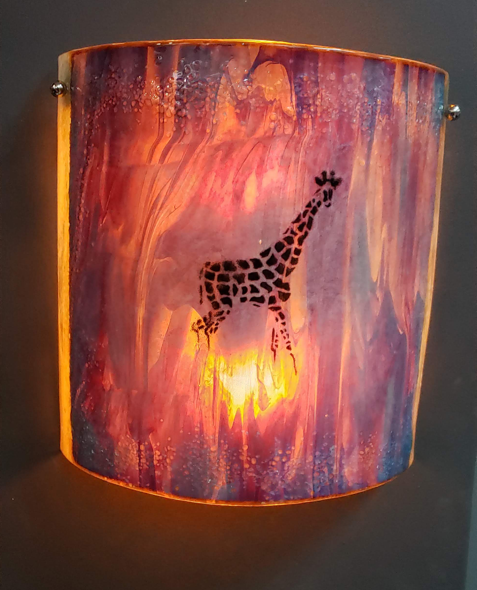 Moss Creek Art custom work: giraffe sconce