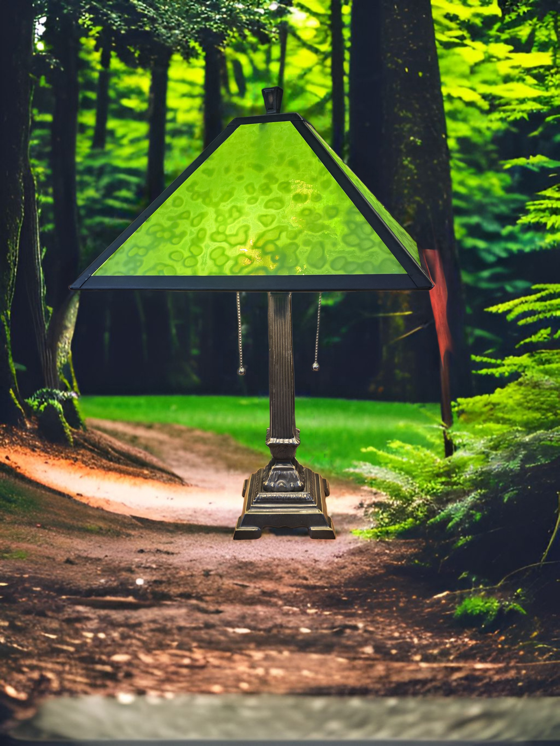 Moss Creek Art custom work: green lamp
