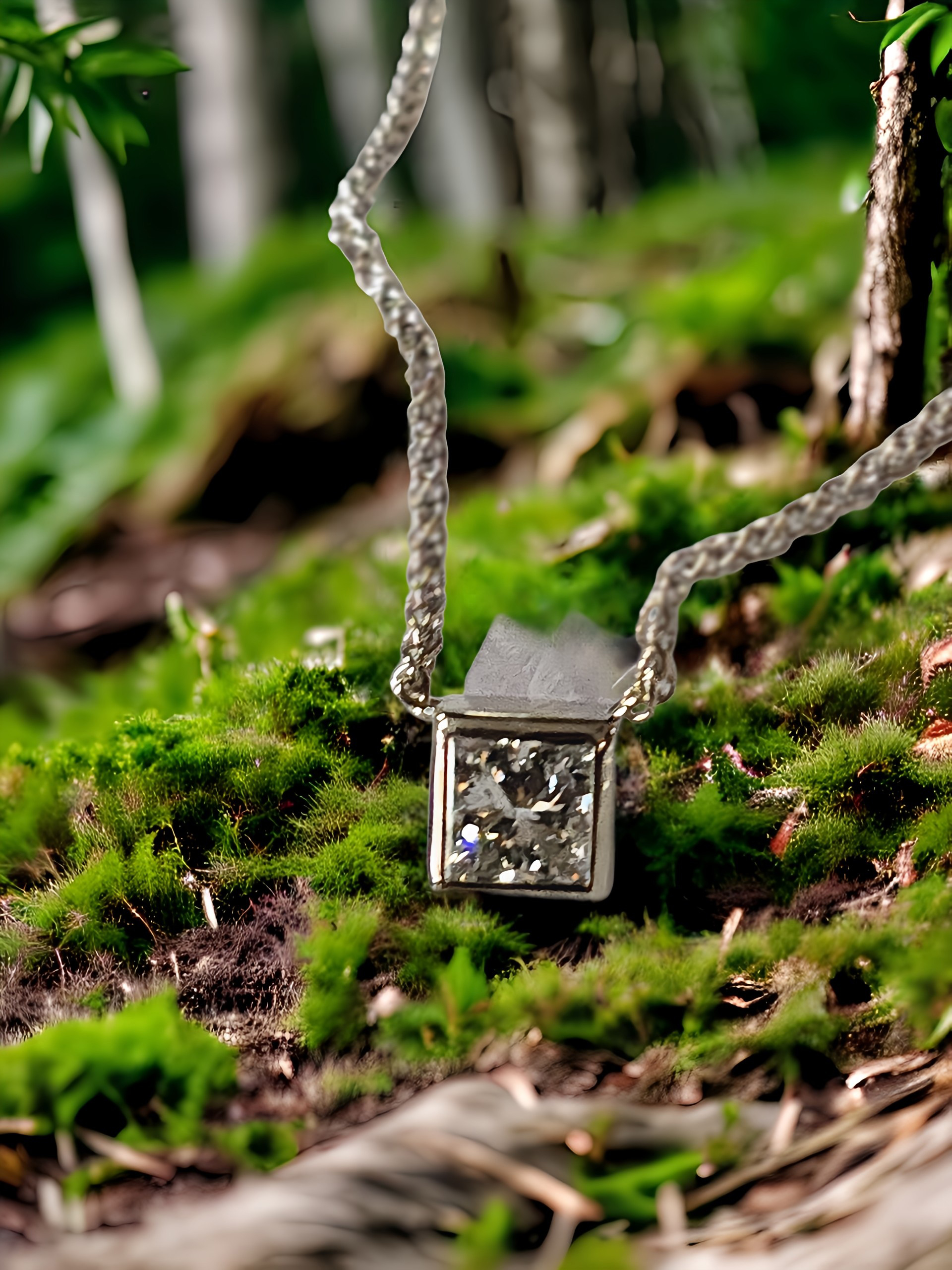 Moss Creek Art custom work: Square Diamond necklace PD