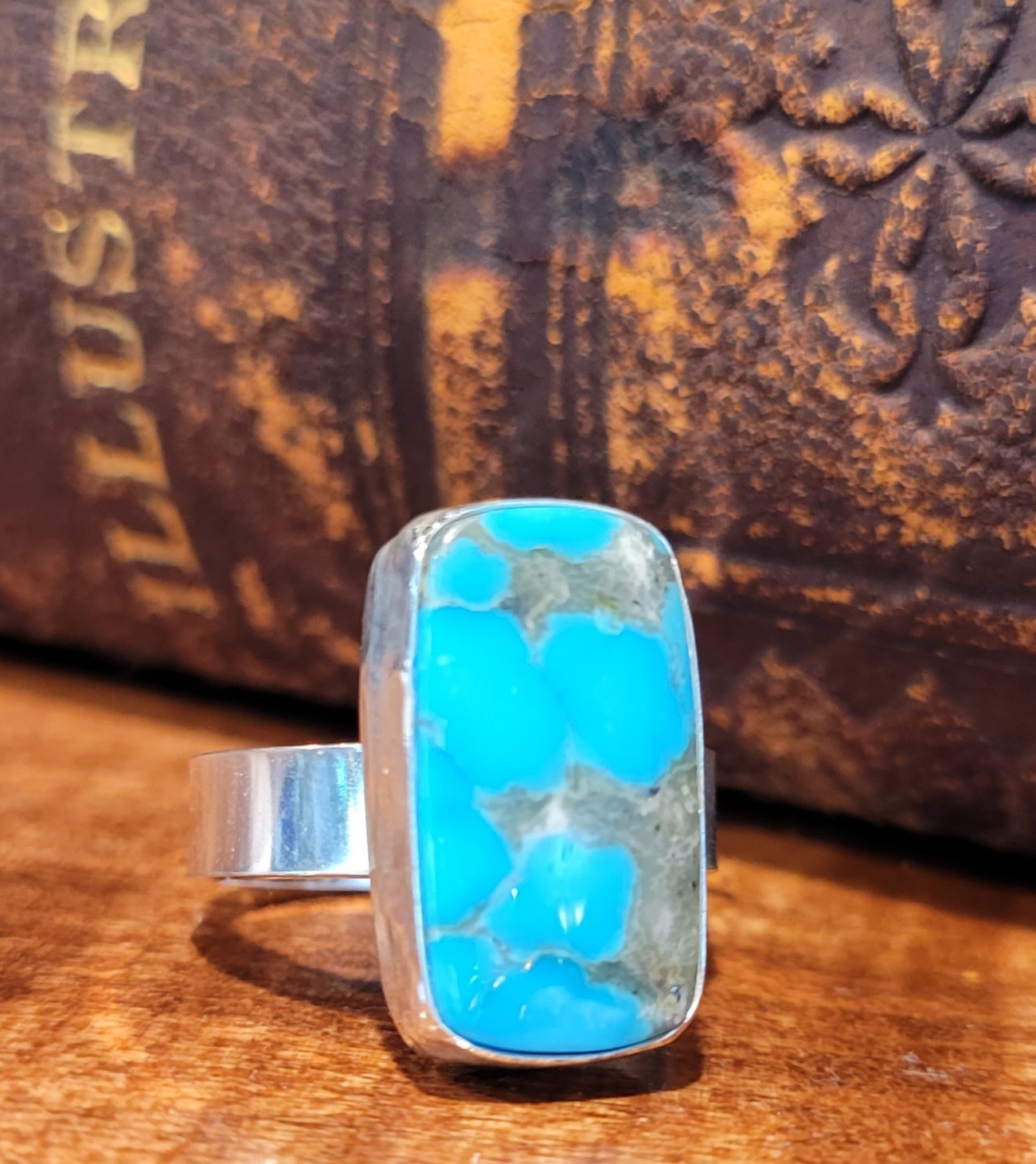 Moss Creek Art custom work: Turquoise RIng Rectangular