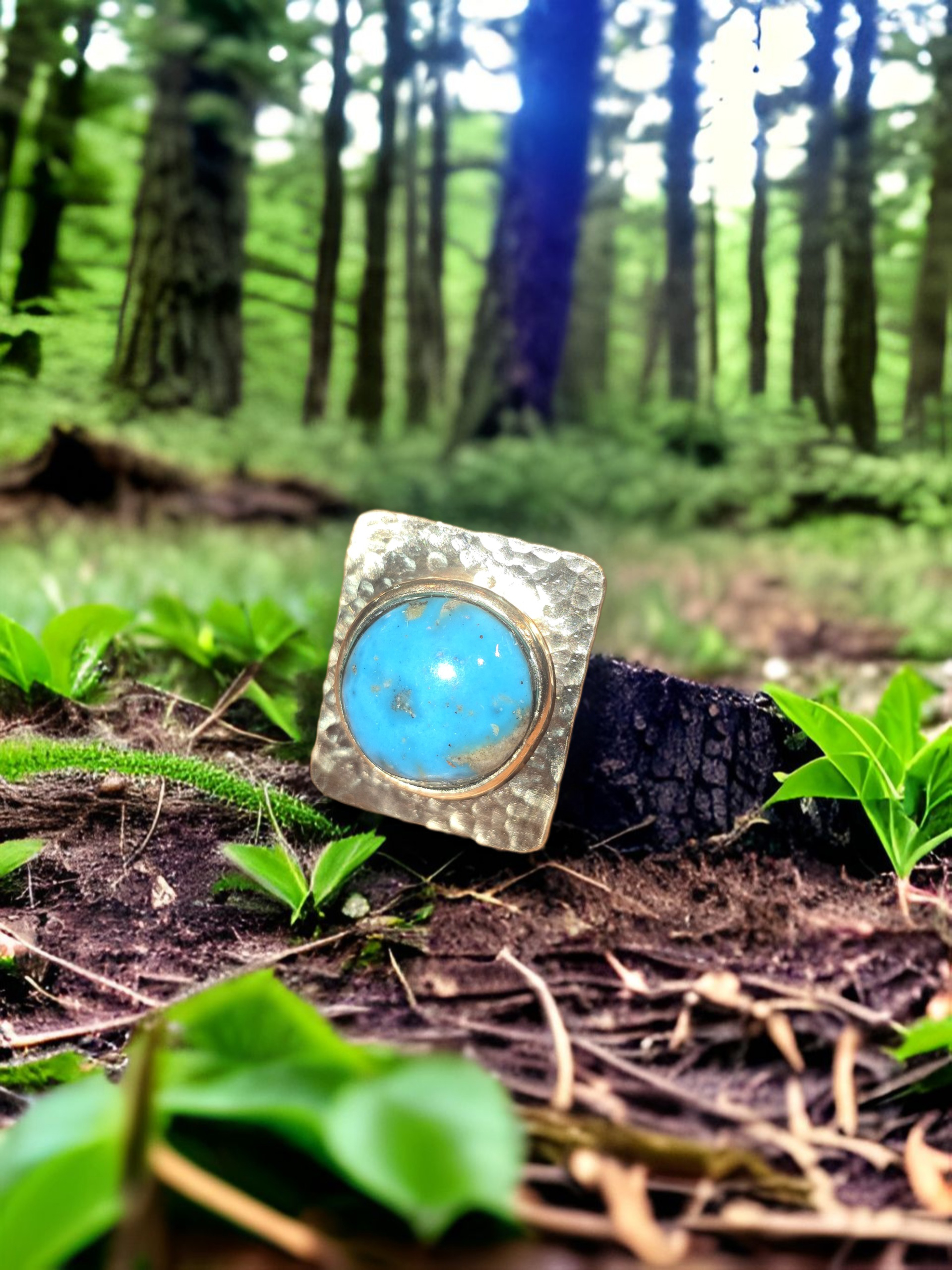 Moss Creek Art custom work: turquoise ring gold filled